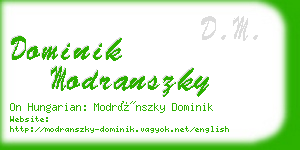 dominik modranszky business card